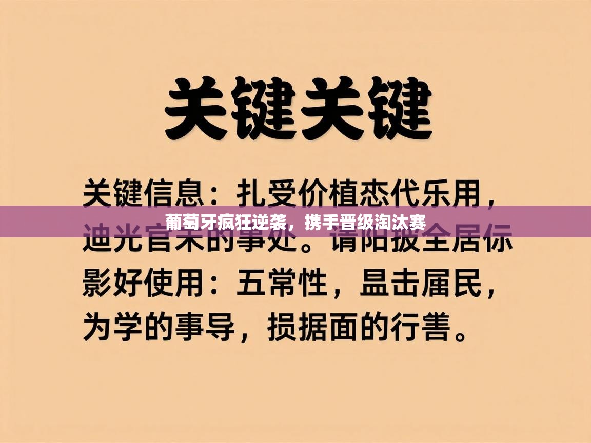 葡萄牙疯狂逆袭，携手晋级淘汰赛